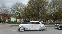 Kontrolní test veteránské rallye Spring Classic v Týně nad Vltavou.