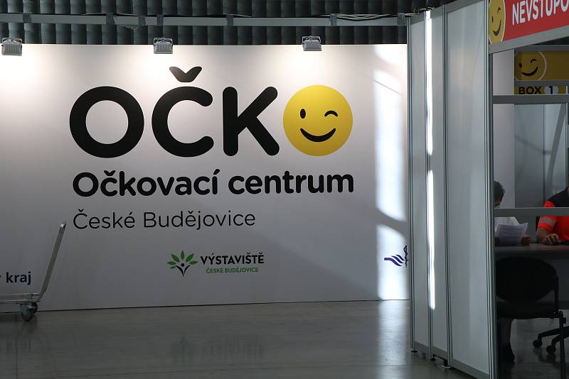 Očkovací centrum na českobudějovickém výstavišti.