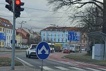 Mariánské náměstí v Českých Budějovicích. Pohled z Husovy třídy.