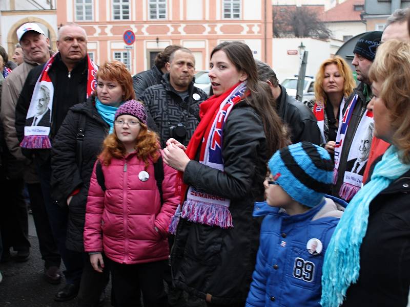 Prezidentské inaugurace se zúčastnila i řada Zemanových příznivců z jihu Čech.