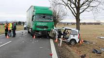 Havárie u Dasného zablokovala silniční tah Budějovice - Písek v sobotu 29. 2. 2020 dopoledne. Policie předpokládá odklon dopravy až do 13 hodin.