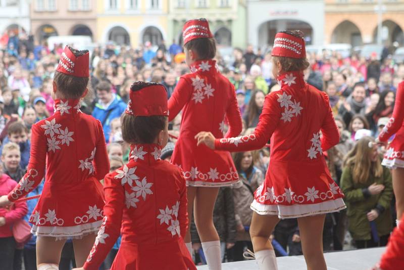 Mezinárodní gymnastické soutěže Eurogym začne v Českých Budějovicích přesně za 101 dní. Na snímku spolek Hlubocké princezny.