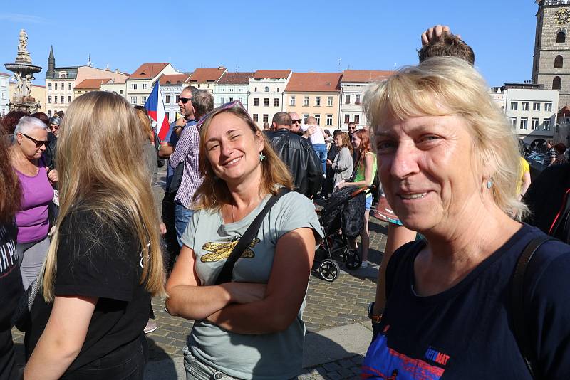 Daniel Landa na českobudějovickém náměstí.