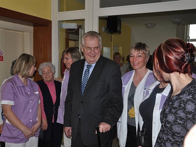 Miloš Zeman v táborském G-centru.