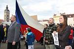 Několik set lidí na českobudějovickém náměstí Přemysla Otakara II. demonstrovalo v pondělí za nezávislost justice.