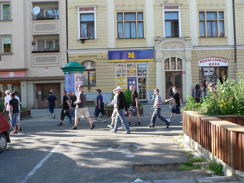 Středeční pochod pravicových radikálů Českými Budějovicemi.