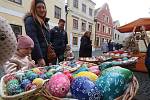 Easter market on Piarist Square in České Budějovice and Panská Street.