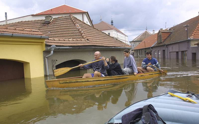 Z povodní v roce 2002 v Soběslavi.