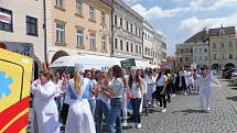 Budějovický majáles vyvrcholil v pátek 24. května tradičním průvodem městem. Studenti ze 17 škol prošli ulicemi centra v maskách. Dav mířil na Sokolský ostrov, kde program pokračoval volbou Krále majálesu. Navečer se zde tradičně koná hudební program.