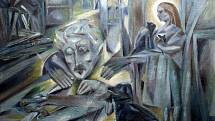 Egon Schiele Art Centrum v Českém Krumlově otevřelo pět výstav pod názvem Mysterium Šumava. Hlavní expozice představuje dílo Josefa Váchala (1884 - 1969). Na snímku olejomalba Dřevorytcova domácnost, roky 1919 – 1921.