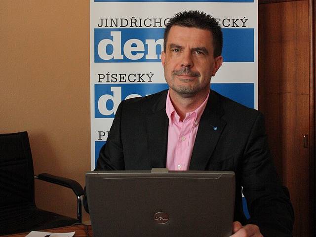 Michal Šebek v redakci Deníku.