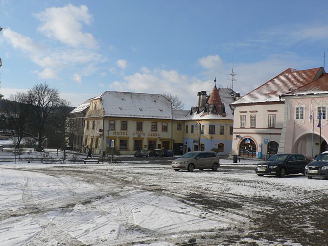 Týn nad Vltavou v zimě.