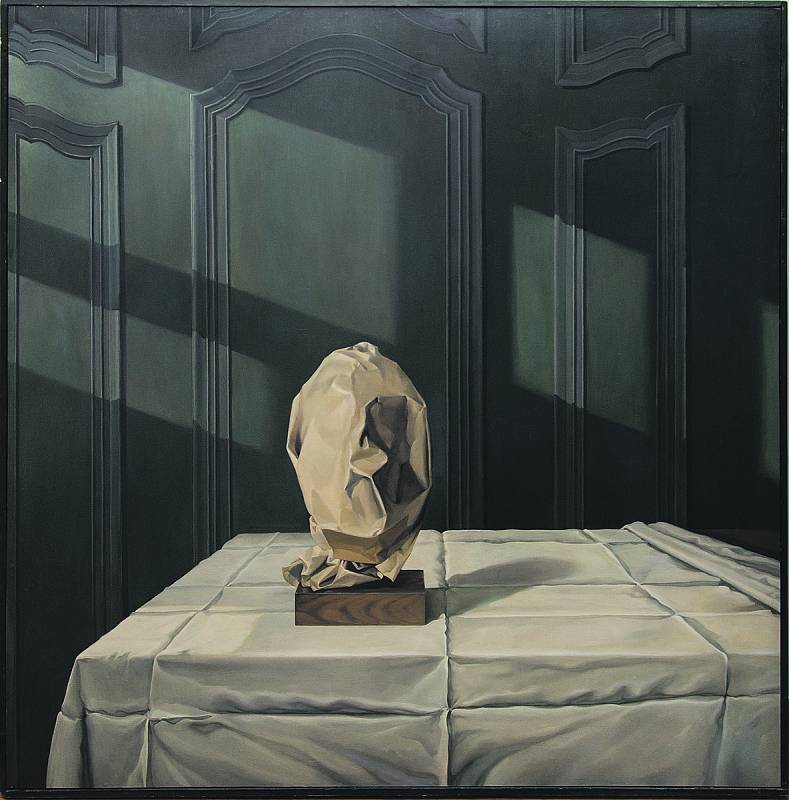T. Pištěk, autoportrét u okna 1, olej na plátně, soukromá sbírka