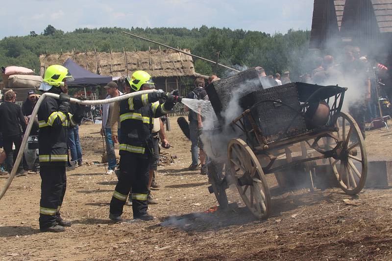 Natáčení Barevného ptáčete v Boleticích