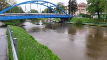 Vltava a Malše v Českých Budějovicích 13. 5. 2021.