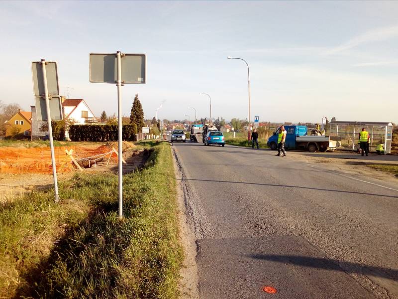 Uzavírka Novohradské ulice v Českých Budějovicích.