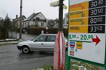Jednu z nevyšších cen za litr dieselu nabízí čerpací stanice Čepro na Včelné u Českých Budějovic.