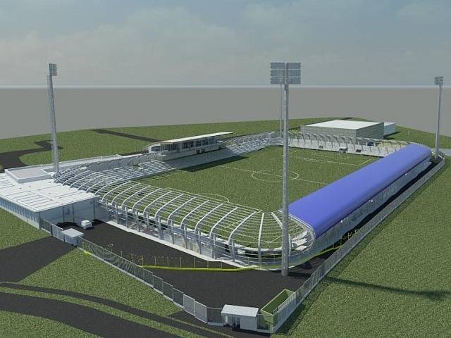 Plánovaná podoba stadionu v Táboře.