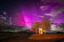 Lukáš Gallo snímky aurory pořídil kolem 19. hodiny u obce Vlhlavy na Českobudějovicku.