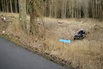Nehoda čtyřkolky v turistické oblasti Rachačky skončila smrtí mladého řidiče.