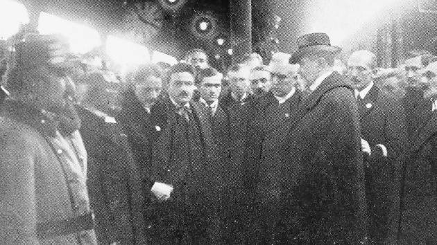 Uvítání T. G. Masaryka v Českých Budějovicích 20. prosince 1918.