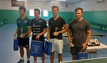 Ti nejlepší z Pedagog Cupu: zleva druhý Lukáš Heinzl, vítěz Pavel Kortus mladší, poražení semifinalisté Pavel Škopek a Josef Doležal.