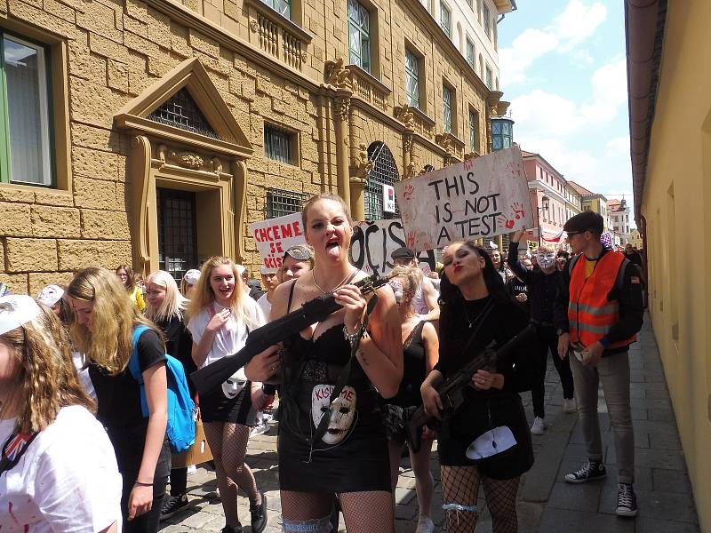 Budějovický majáles vyvrcholil v pátek 24. května tradičním průvodem městem. Studenti ze 17 škol prošli ulicemi centra v maskách. Dav mířil na Sokolský ostrov, kde program pokračoval volbou Krále majálesu. Navečer se zde tradičně koná hudební program.