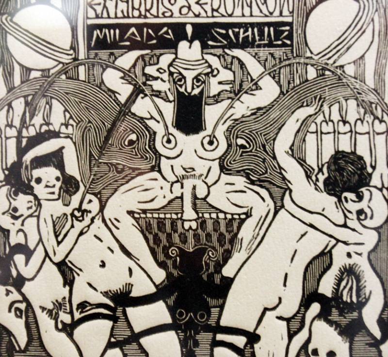 Egon Schiele Art Centrum v Českém Krumlově otevřelo pět výstav pod názvem Mysterium Šumava. Hlavní expozice představuje dílo Josefa Váchala (1884 - 1969). Na snímku jedna z jeho ex libris.
