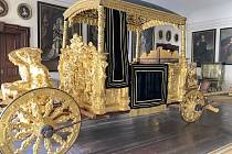 Zlatý kočár, který je zlatým hřebem expozic českokrumlovského zámku, čeká vylepšení. Na snímku je vizualizace podoby, kterou by měl dostat po doplnění podle dochovaných pramenů.