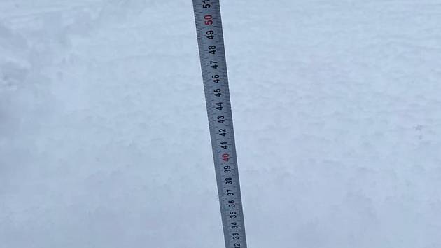 V Horní Plané naměřil Vladimír Plojhar v pátek před polednem 27 cm sněhové pokrývky.
