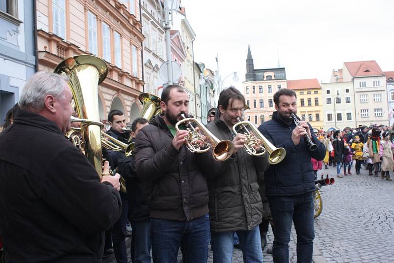 Masopustní koleda v Českých Budějovicích.