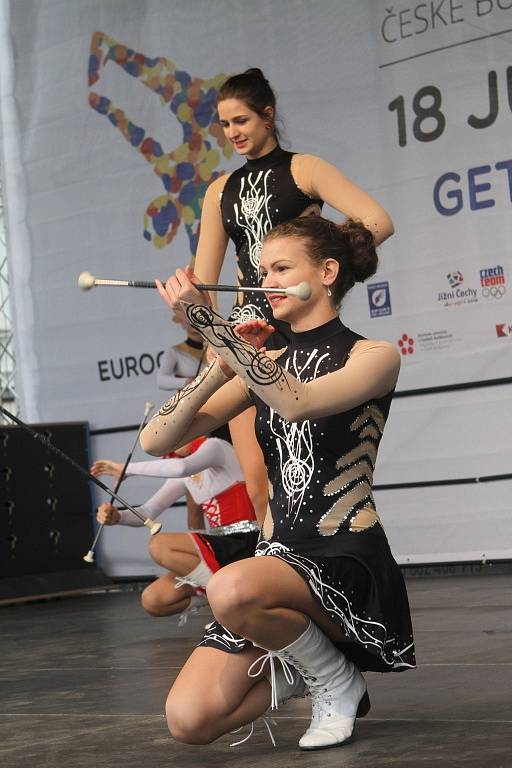 Mezinárodní gymnastické soutěže Eurogym začne v Českých Budějovicích přesně za 101 dní. Na snímku spolek Hlubocké princezny.