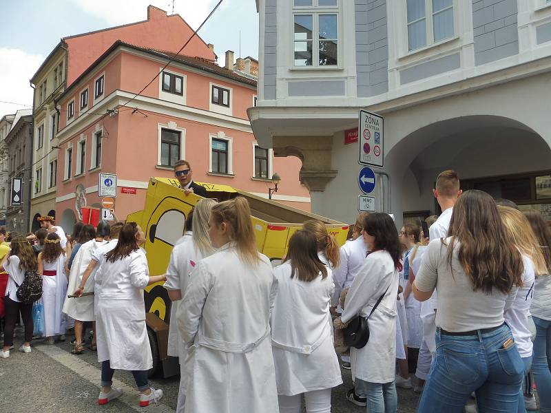 Budějovický majáles vyvrcholil v pátek 24. května tradičním průvodem městem. Studenti ze 17 škol prošli ulicemi centra v maskách. Dav mířil na Sokolský ostrov, kde program pokračoval volbou Krále majálesu. Navečer se zde tradičně koná hudební program.