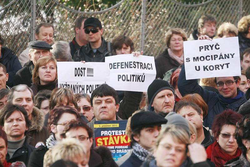 Stávka statních zaměstnanců v Českých Budějovicích.