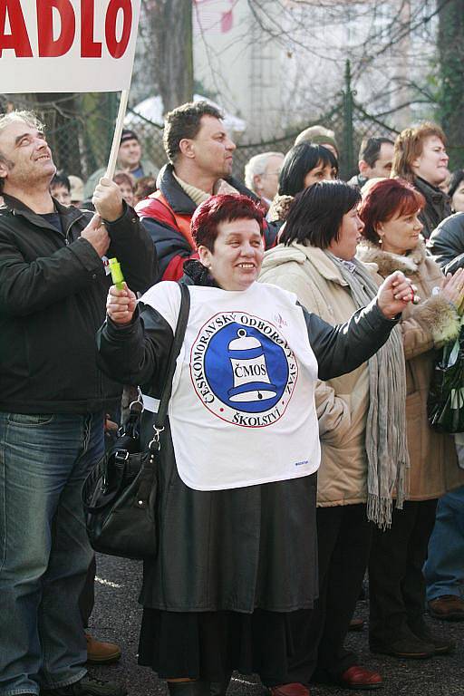 Stávka statních zaměstnanců v Českých Budějovicích.