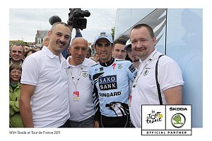 Čestmír Kalaš s Albertem Contadorem na Tour de France 2011