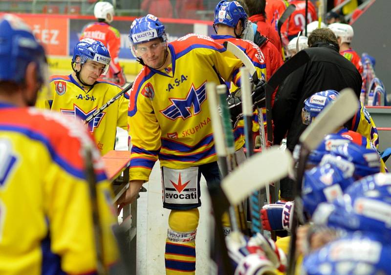 Utkání 1. ligy hokeje mezi HC Motor České Budějovice a SK Horácká slavia Třebíč.