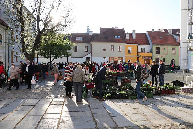 První farmářský trh na Piaristickém náměstí.