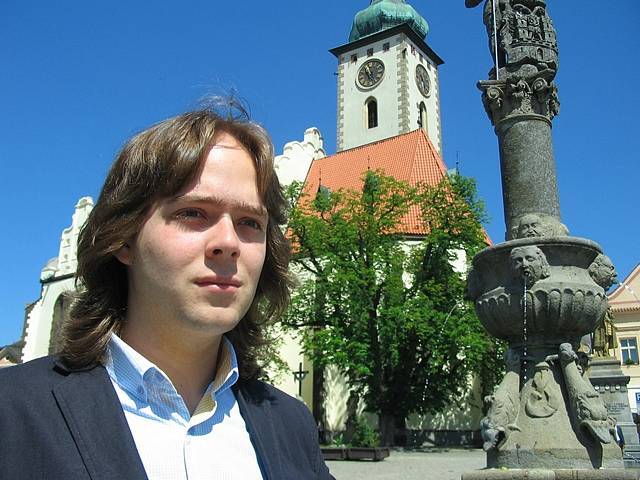Stanislav Fořt na náměstí v Táboře.
