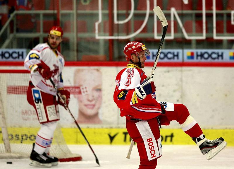 Utkání hokejové Tipsport Extraligy mezi HC České Budějovice a HC Oceláři Třinec.