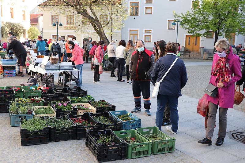 První farmářský trh na Piaristickém náměstí.