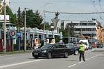 Odjezd prezidentského páru z hotelu Clarion řídili policisté. 