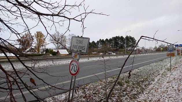 Také České Budějovice se v sobotu 25. listopadu dočkaly sněhu.