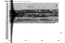 Záznam seismografu z 20. ledna 2021 v Českém Krumlově.