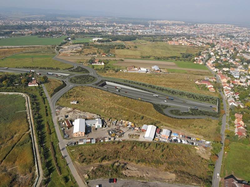 Plánovaná podoba dálnice D3 v okolí Českých Budějovic.