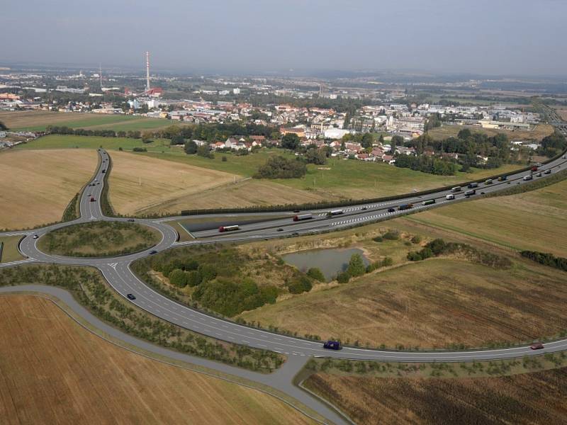 Plánovaná podoba dálnice D3 v okolí Českých Budějovic.