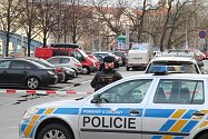 Policie a hasiči u Krajského soudu v Českých Budějovicích