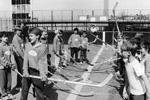 První mládežnické turnaje v hokejbalu se hrály na hřišti Sportovního klubu Pedagog České Budějovice na Branišovské ulici v roce 1982.