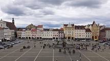 Policejní zásah na českobudějovickém náměstí.