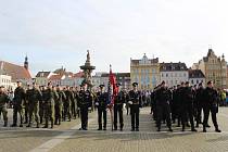 Slavnostní akt a položení věnců k pomníku T.G. Masaryka na českobudějovickém náměstí ke Dni vzniku samostatného československého státu.